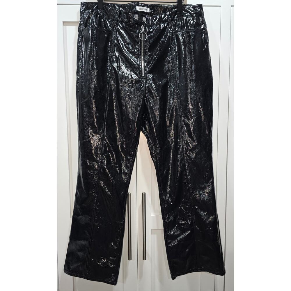 Good American “Good Straight” Black Patent Faux-Leather Pants – Size 18 - Picture 2 of 16